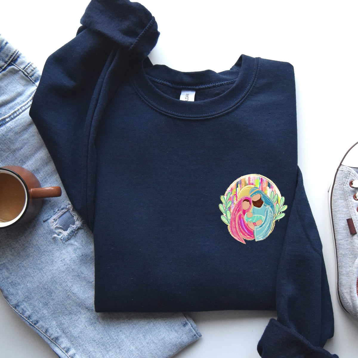 True Story Nativity Pocket Christmas Christian Faith Gospel Cozy Graphic Sweatshirt