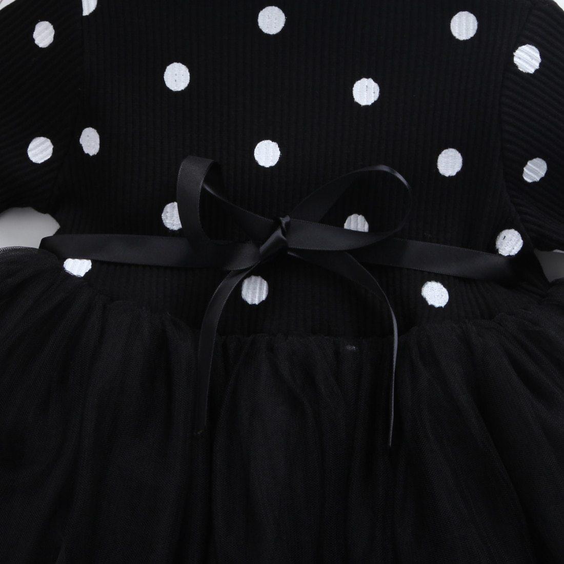 Princess Long sleeve Baby Girl Dress Newborn Infant Baby Girl Clothes WIth Bow And Dot Tutu Ball Gown Party Dresses Baby Kid Girl clothes In Elegant Style