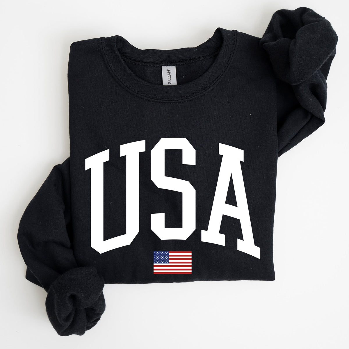 USA Flag America Patriotic Fourth Of July National Pride Emblem Vintage Stars And Stripes Design Sweatshirt