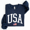USA Flag America Patriotic Fourth Of July National Pride Emblem Vintage Stars And Stripes Design Sweatshirt