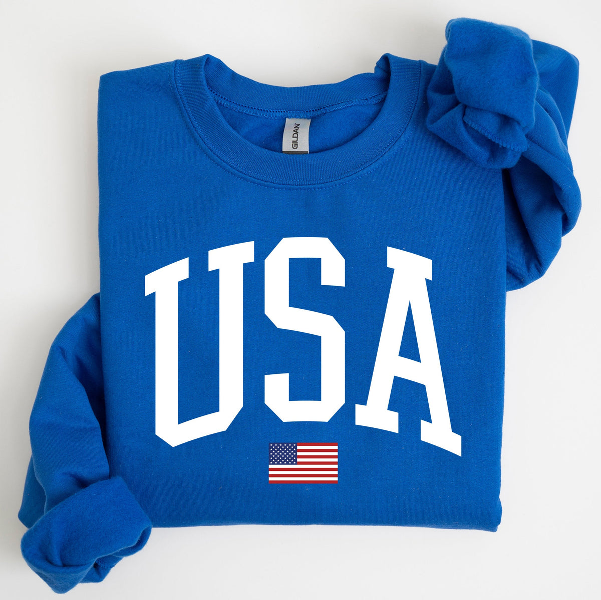 USA Flag America Patriotic Fourth Of July National Pride Emblem Vintage Stars And Stripes Design Sweatshirt