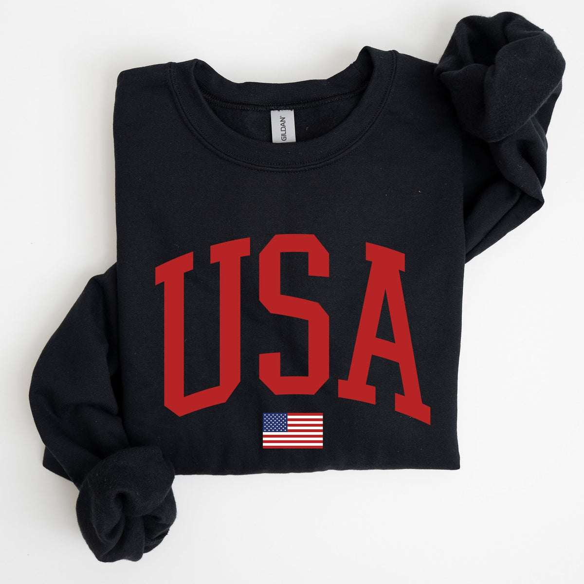 USA Flag Patriotic 4th of July American Pride Emblem Cozy Fleece Classic Sweatshirt
