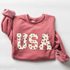 USA Flowers Minimalist Patriotic America 4th of July Independence Day Sweatshirt