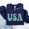 USA Retro Daisies Patriotic America Fourth of July Vintage Inspired Graphic Celebration Edition Sweatshirt