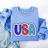 USA Dalmatian Print Patriotic Red White Blue 4th of July Celebration American Sweatshirt