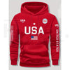 USA Flag Print Men’s Fleece Hoodie – United States Letter Print Unisex Knit Pullover for Couples & Students, 2026 Spring Fashion