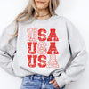 USA Retro Patriotic Stars And Stripes American Flag Theme Festival Edition Sweatshirt