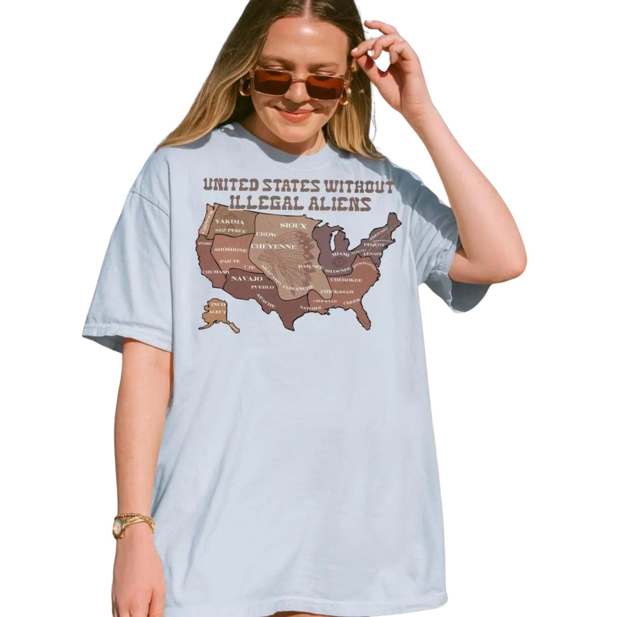 US Without Illegal Aliens Shirt – Bold Patriotic Graphic Tee, Unisex Casual Cotton T-Shirt
