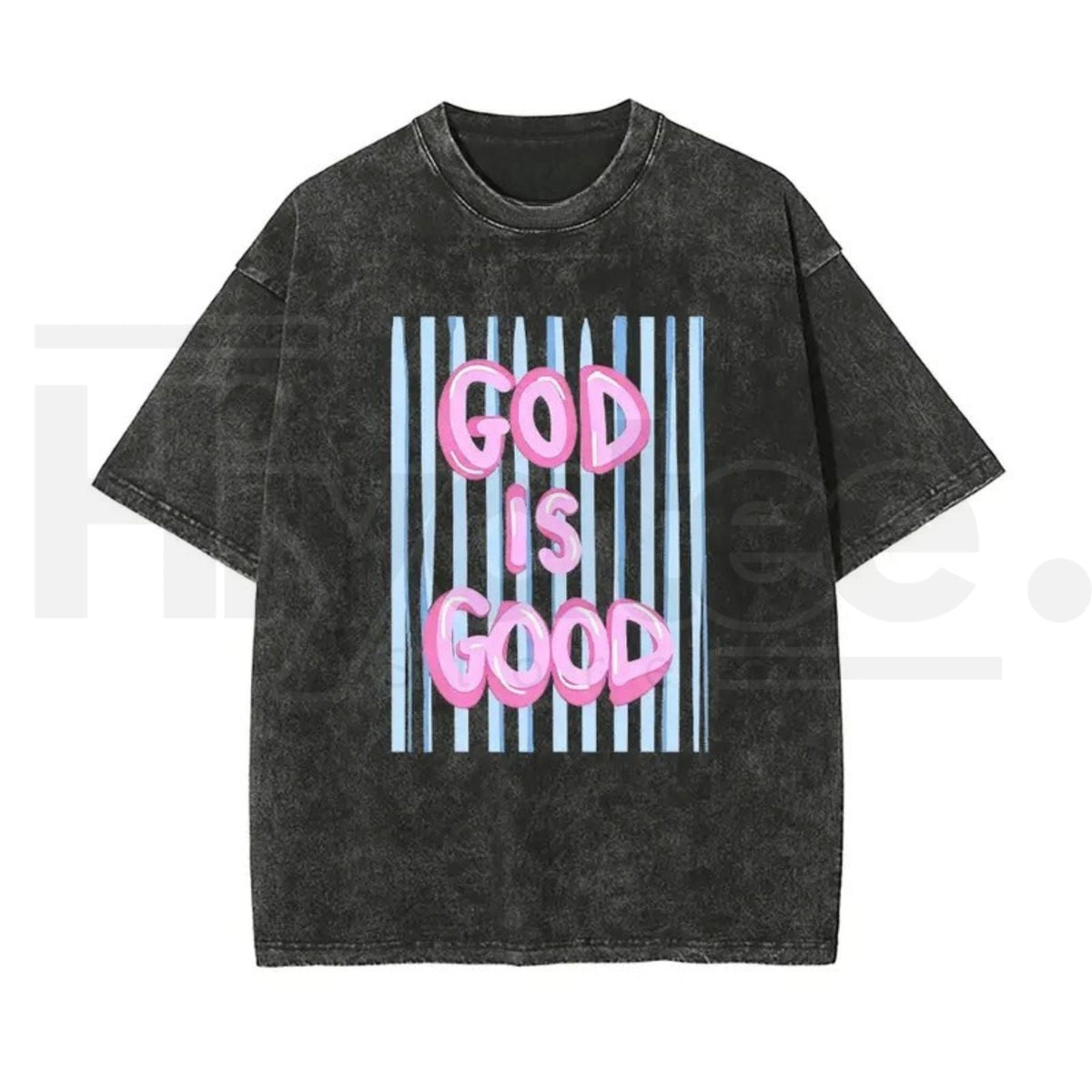 Unisex “God Is Good” Washed Cotton T-Shirt – Faith Graphic Tee, Plus Size Christian Shirt