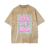 Unisex God is Good Print Washed T-Shirt – Aesthetic Christian Faith Graphic Tee, Retro Faith-Based Oversized Top