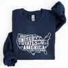 United States Of America Patriotic 4th Of July USA Flag Graphic Emblem Sweatshirt