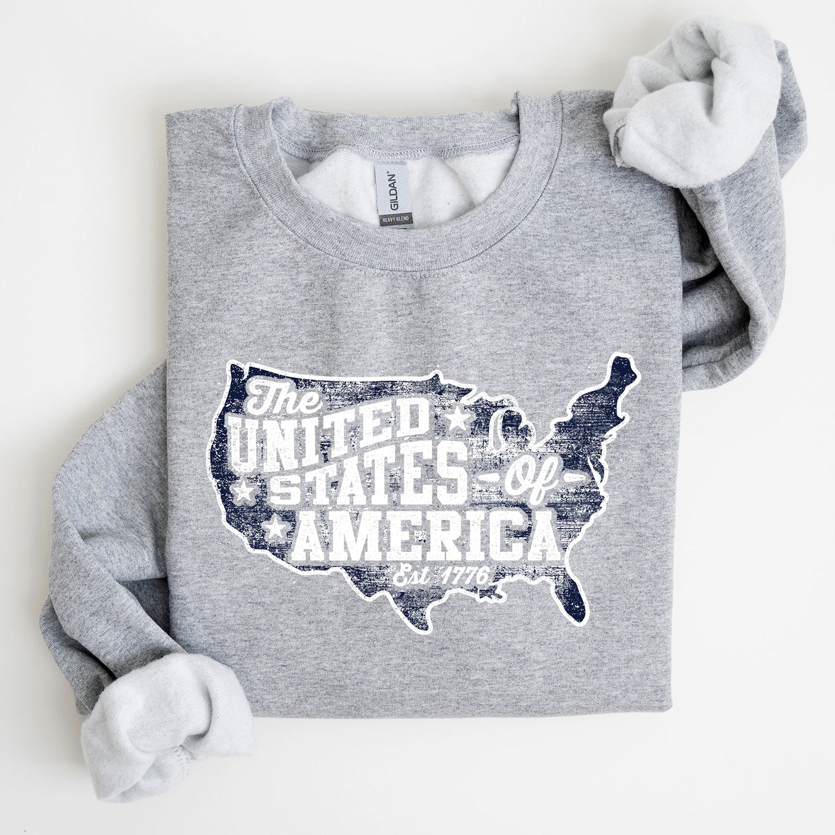 United States Of America Patriotic 4th Of July USA Flag Graphic Emblem Sweatshirt