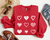 Retro Cute Hearts Vintage Valentine Edition Ultra Soft Brushed Thermal Cozy Fleece Sweatshirt