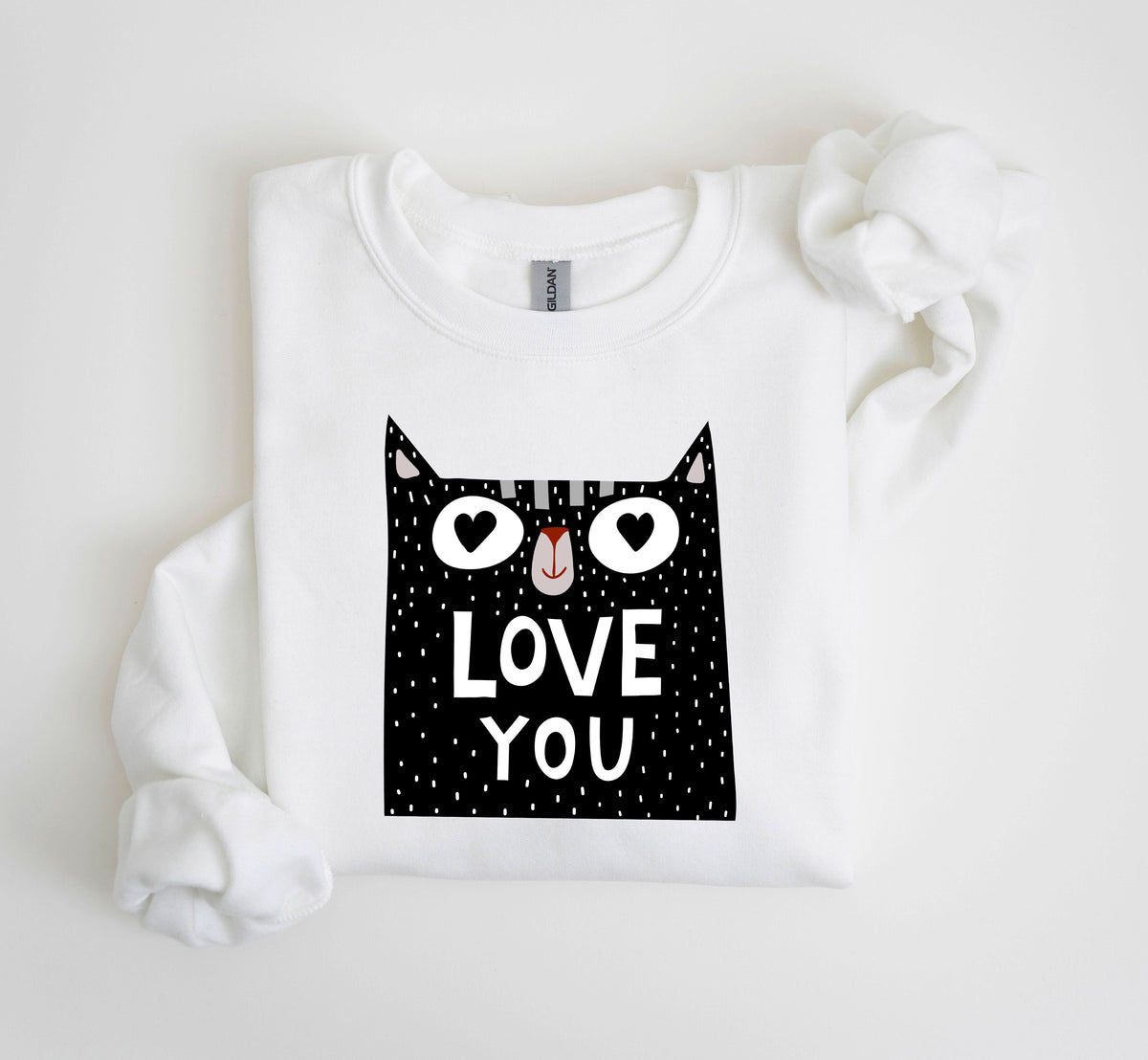 Retro Mini Cat Vintage Valentine's Day Extra Soft Cozy Fleece For Cat Lovers Graphic Sweatshirt