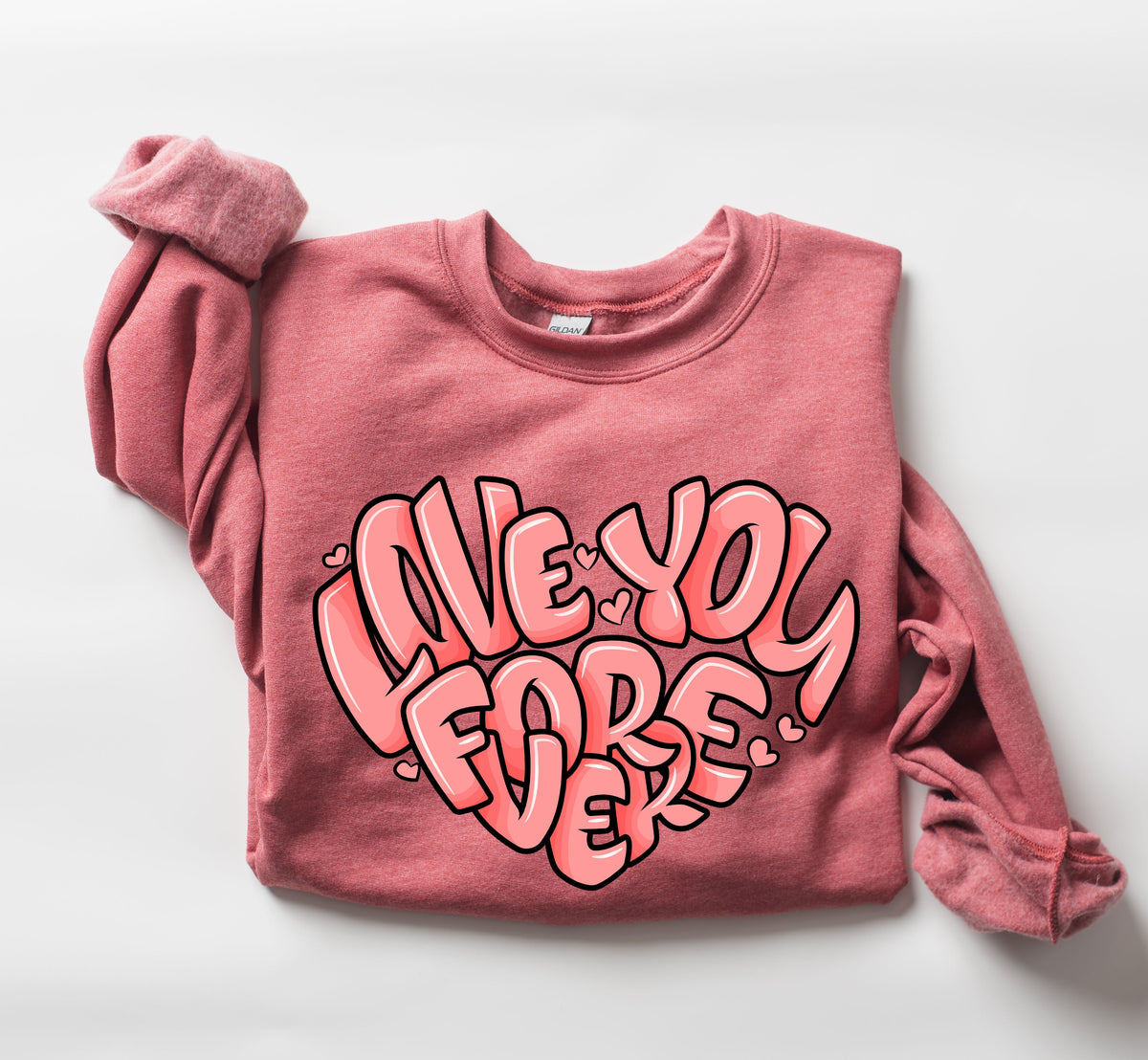 Retro I Love You Forever Vintage Valentines Day Nostalgic Romance Theme Edition Sweatshirt
