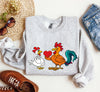 Retro Chicken Lovers Funny Vintage Valentine's Day Poultry Humor Inspired By Classic Farmhouse Style Sweatshirt