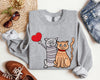 Retro Cat Lovers Vintage Valentines Day Silhouette Graphic Classic Edition Sweatshirt