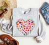 Wildflowers Heart Vintage Valentines Day Floral Bloom Theme With Romantic Garden Imagery Sweatshirt