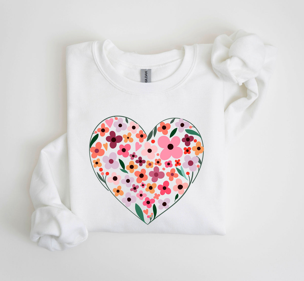 Wildflowers Heart Vintage Valentines Day Floral Bloom Theme With Romantic Garden Imagery Sweatshirt