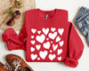 Mini Valentine's Hearts Vintage Valentine's Day Cozy Winter Soft Fleece Sweatshirt