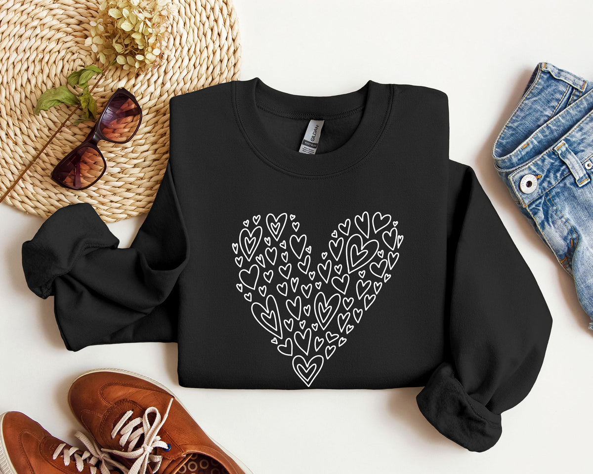 Valentine's Heart Vintage Valentine's Day Cozy Cotton Blend Premium Plus Sweatshirt