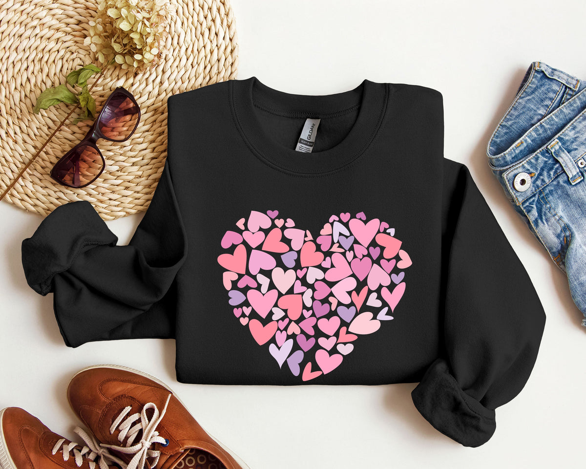 Mini Pink Hearts Retro Vintage Valentine's Day Limited Edition Cozy Graphic Sweatshirt