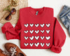 Mini Hearts Valentine's Retro Heart Print Vintage Love Script Doodle Edition Sweatshirt