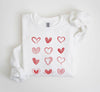Retro Chic Hearts Vintage Valentine's Day Nostalgic Romance Graphic Print Sweatshirt