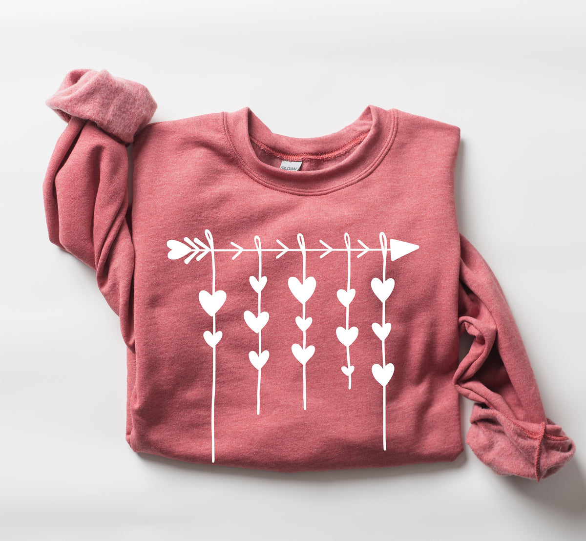 Retro Arrow and Hearts Vintage Valentine's Day Limited Edition Seasonal Graphic Sweatshirt