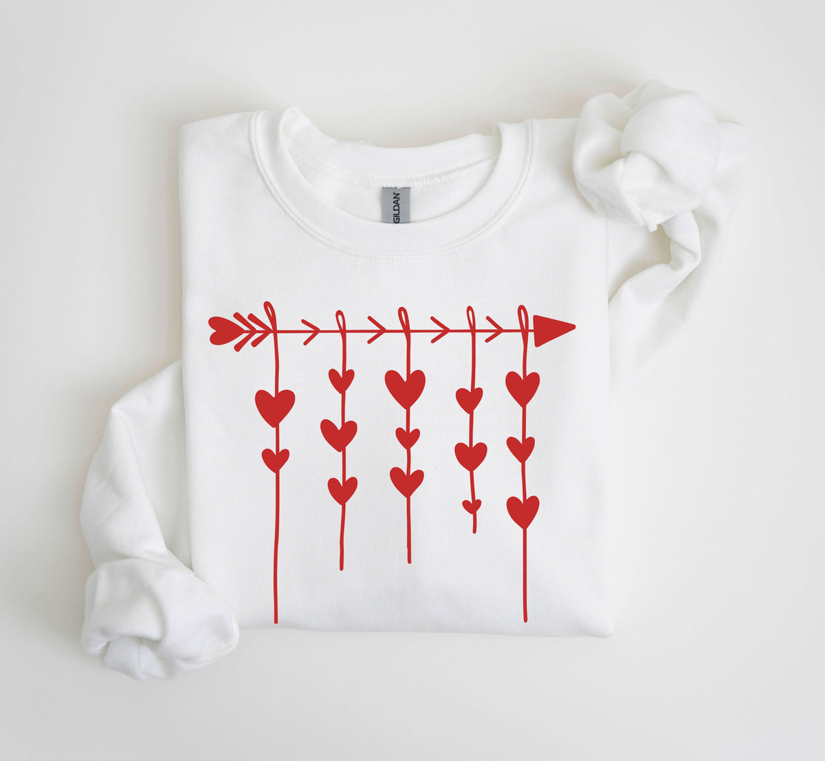 Retro Arrow and Hearts Vintage Valentine's Day Limited Edition Seasonal Graphic Sweatshirt