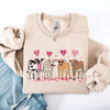 Valentine's Calves And Cows Farm Life Hearts Love For Animals Farmhouse Design Sweatshirt
