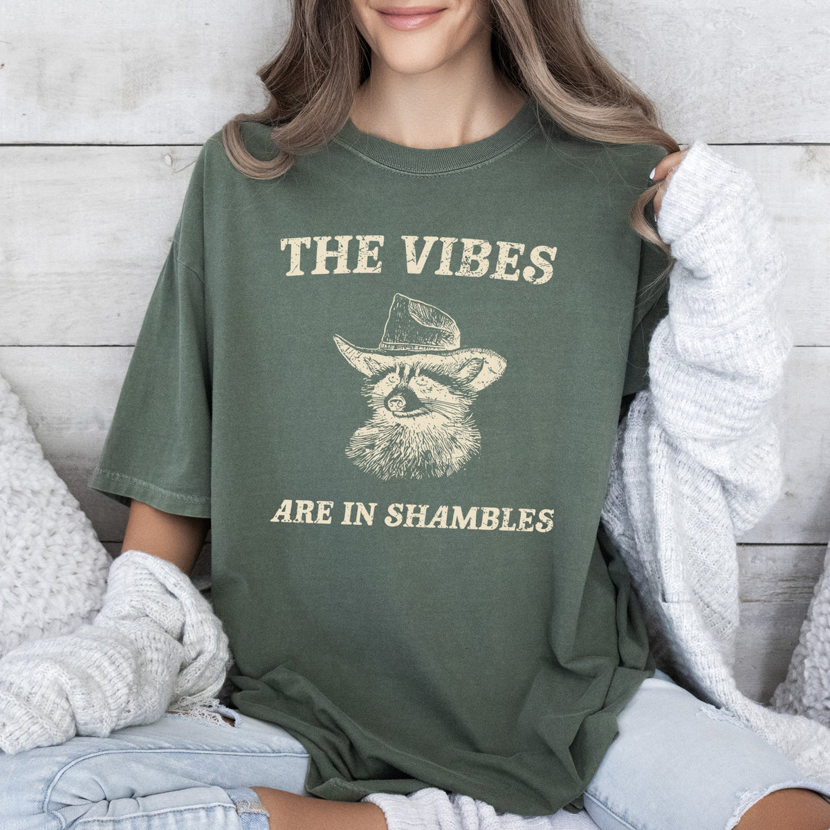 Vibes Are In Shambles Raccoon Meme Edition Version 2024 Limited Release Comfort Colors Tee