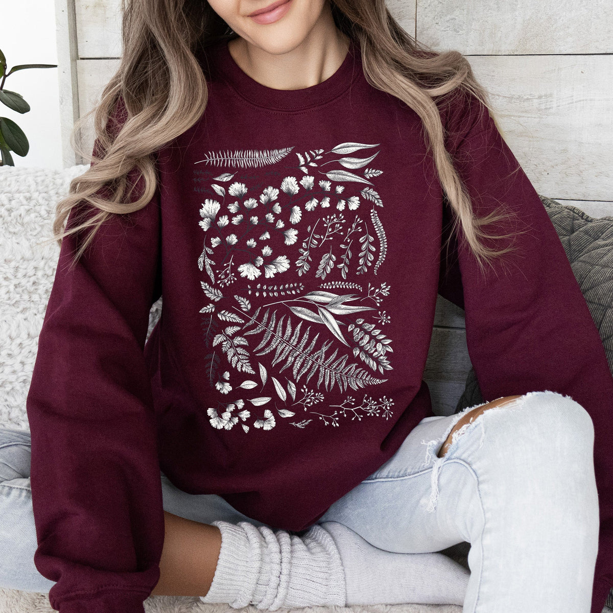 Vintage Fern Illustration Sweatshirt