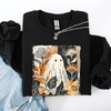 Vintage Ghost Halloween Botanical Floral Autumn Fall Cozy Night Spirit Sweatshirt