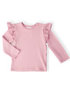 Vintage Pink L/S Ruffle Tee