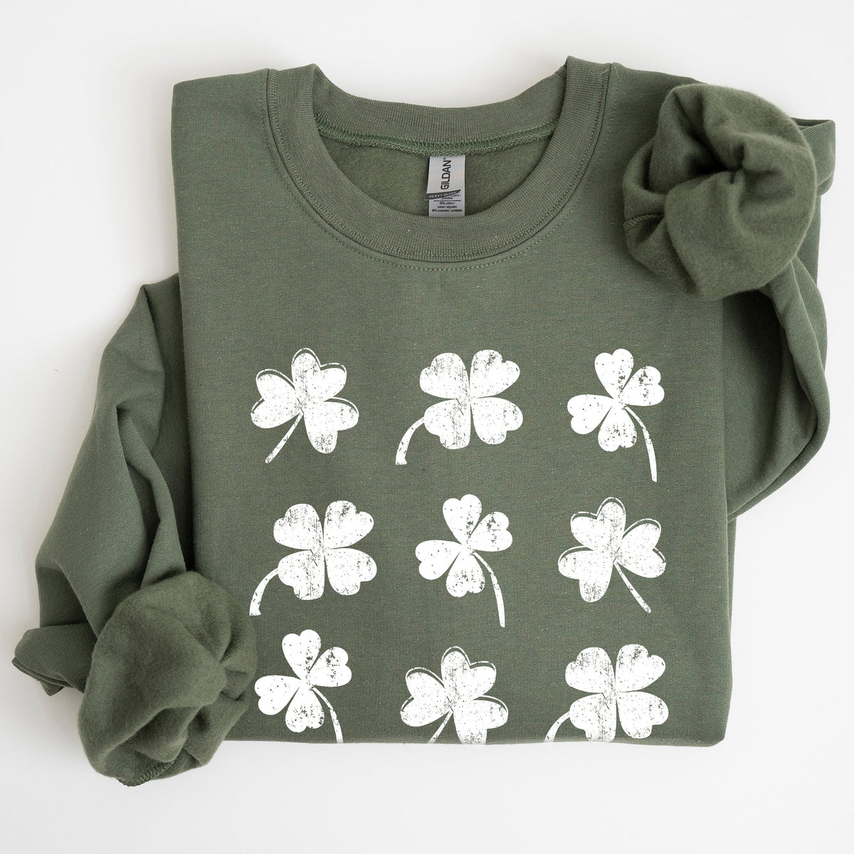 Vintage Shamrocks Ireland Clover St Patrick's Day Irish Heritage Collectible Sweatshirt