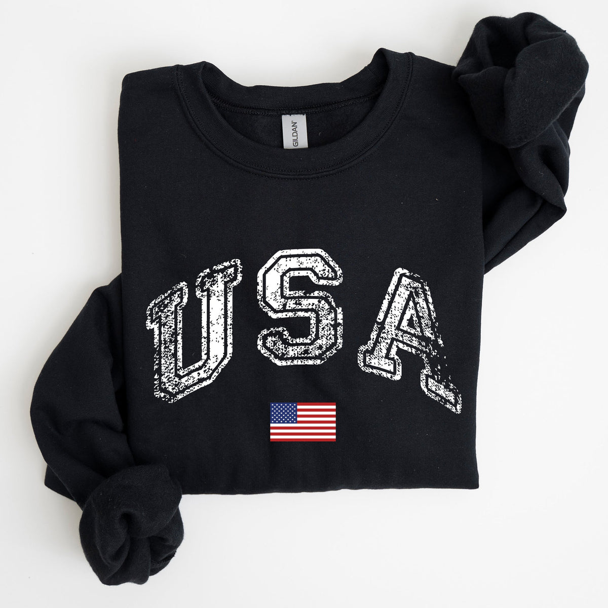 Vintage USA Retro Flag America Fourth Of July Patriotic Pride Emblem Independence Day Sweatshirt