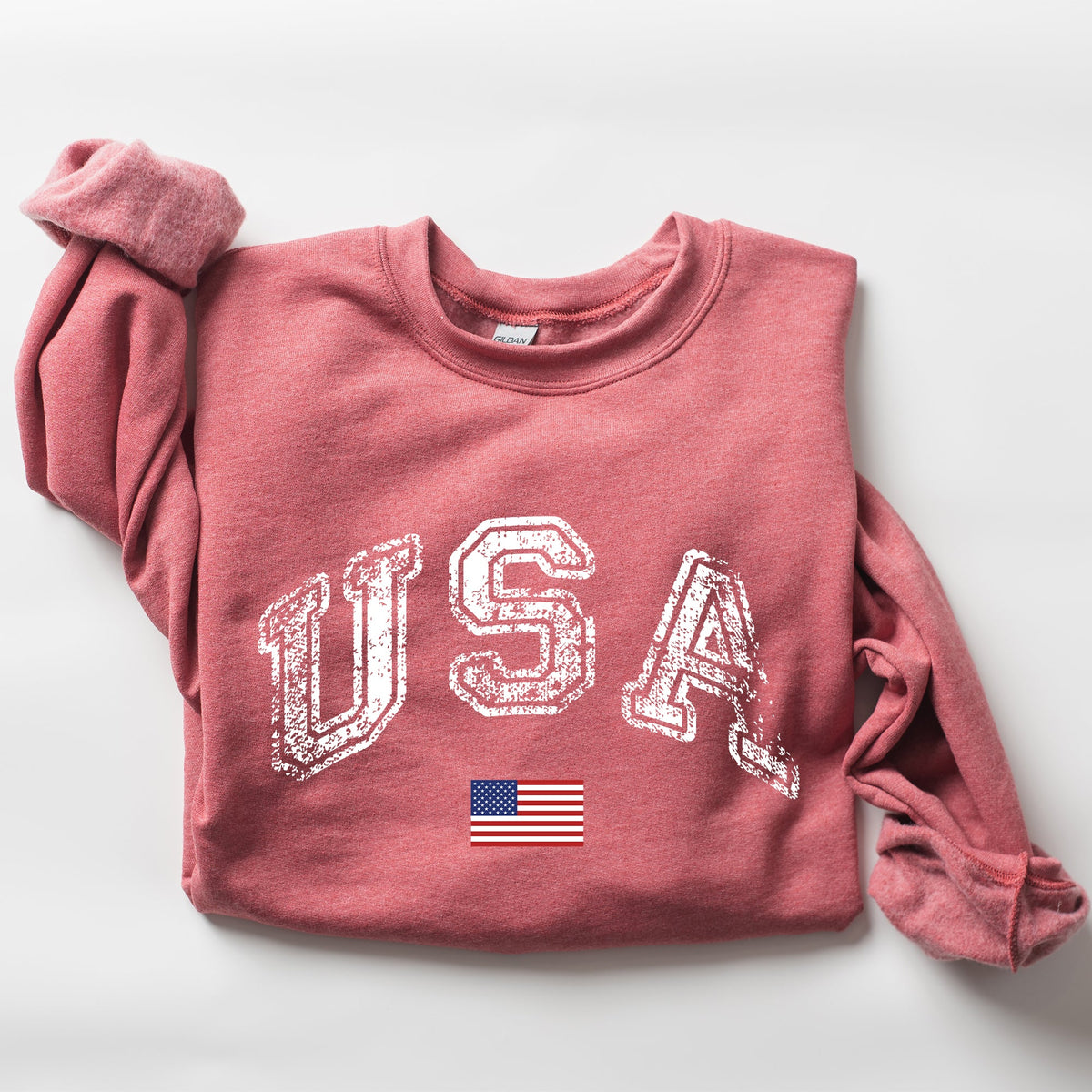 Vintage USA Retro Flag America Fourth Of July Patriotic Pride Emblem Independence Day Sweatshirt