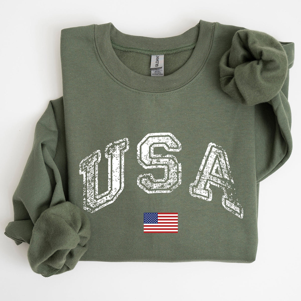 Vintage USA Retro Flag America Fourth Of July Patriotic Pride Emblem Independence Day Sweatshirt
