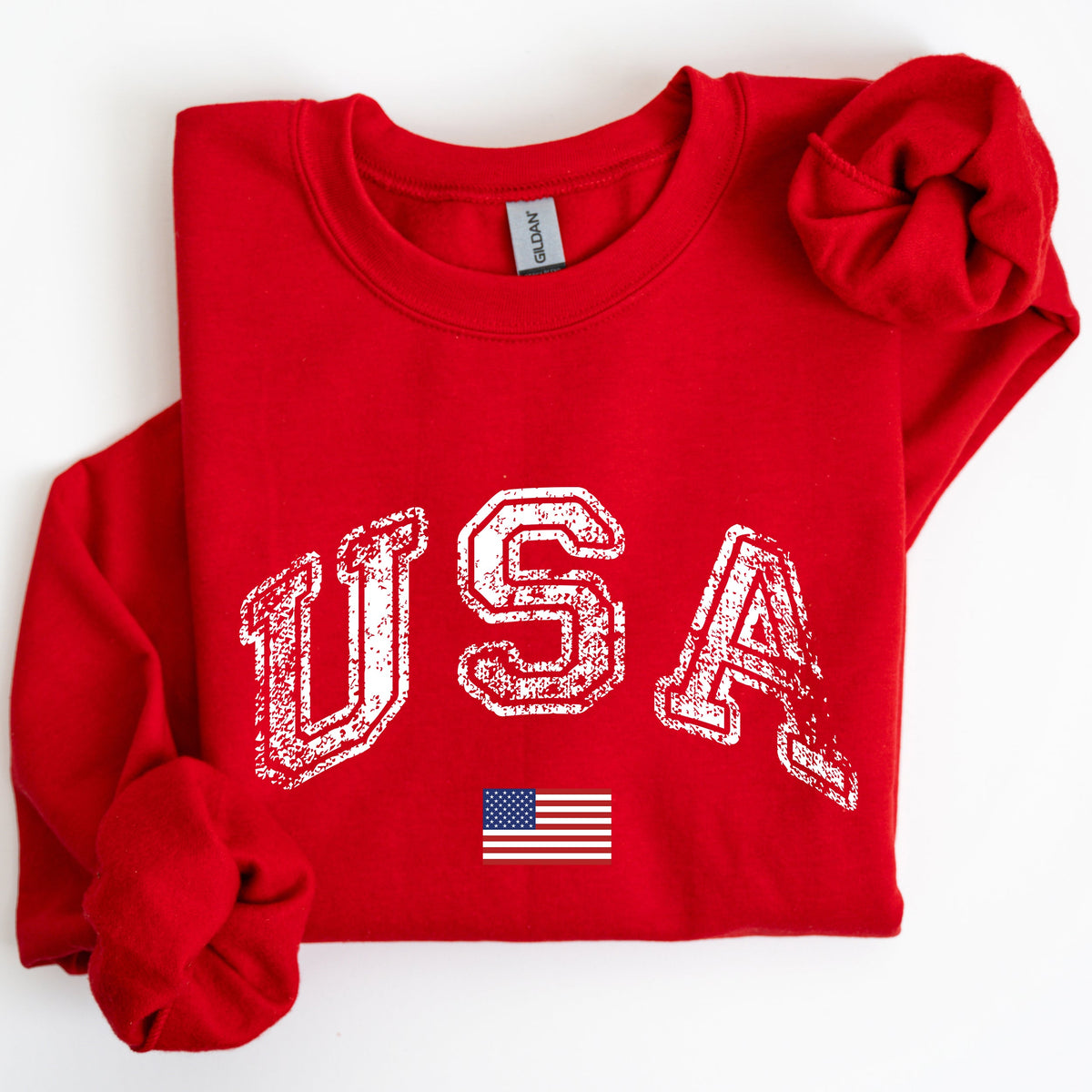 Vintage USA Retro Flag America Fourth Of July Patriotic Pride Emblem Independence Day Sweatshirt