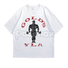 Vintage Gold’s Gym Distressed T-Shirt - Retro Bodybuilding Muscle Beach Tee, Old School Weightlifting Heritage Shirt, 1965 Venice Beach Training Top