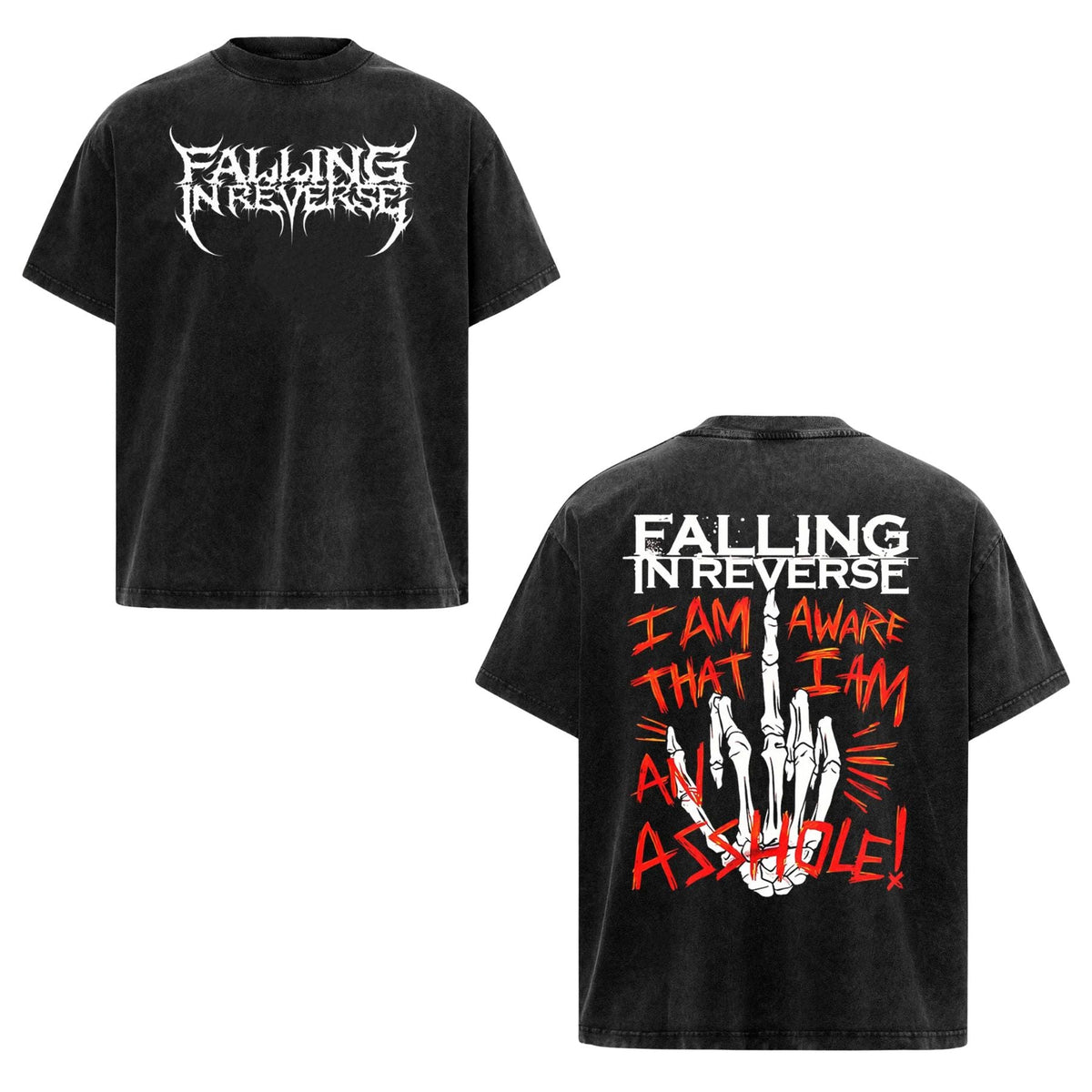 Vintage Retro Falling In Reverse T-Shirt – 2-Sided Rock Band Graphic Tee, Casual Comfort Cotton