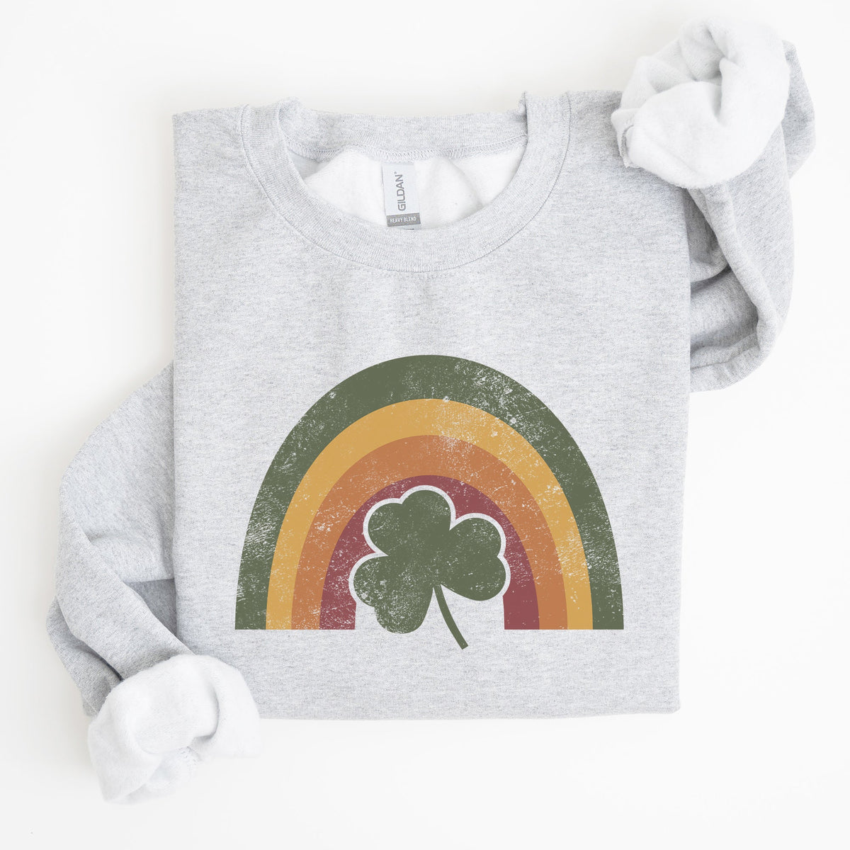Cozy Vintage Retro St Patrick's Day Rainbow Irish Lucky Premium Classic Sweatshirt