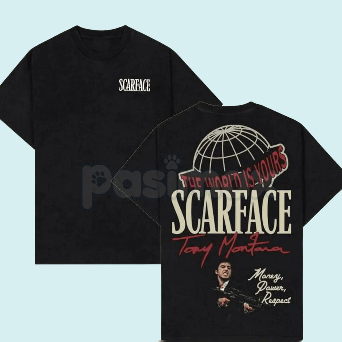Vintage Scarface Two-Sided T-Shirt - Tony Montana Legacy Apparel, 80s Crime Drama Fan Tee, Iconic Movie Quote Cotton Shirt