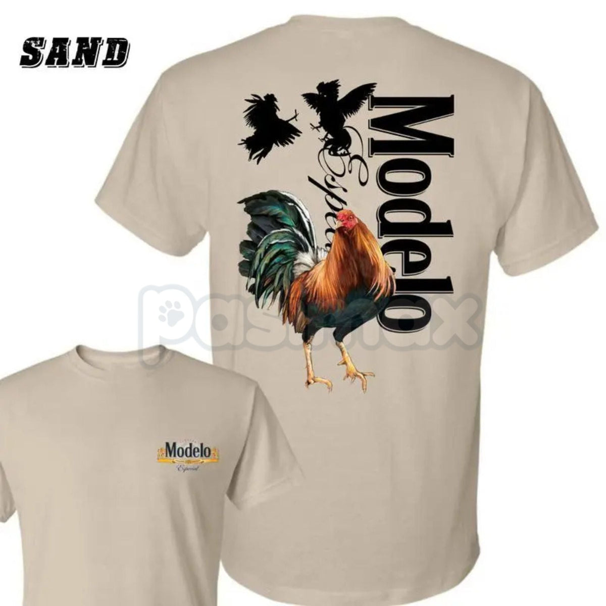 Vintage Style Modelo Rooster T-Shirt - Iconic Mexican Cockfight Graphic, Bold Beer Culture Apparel, Retro Dynamic Men's Statement Tee