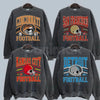 Vintage Team Football Oversized 90s Sweatshirt – Dark Heather Washed Retro Crewneck