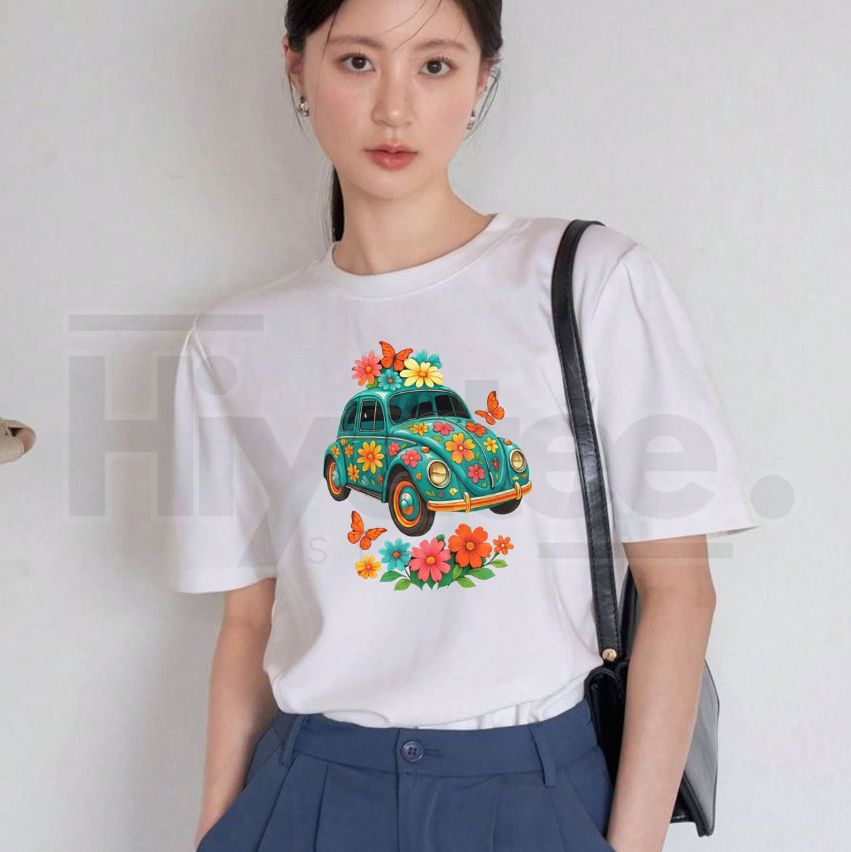 "Vintage Turquoise Floral" – Women's Breathable Casual Summer Top