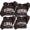 Vintage Zodiac Constellation Sweatshirt – Personalized Astrology Est. [Year] Apparel