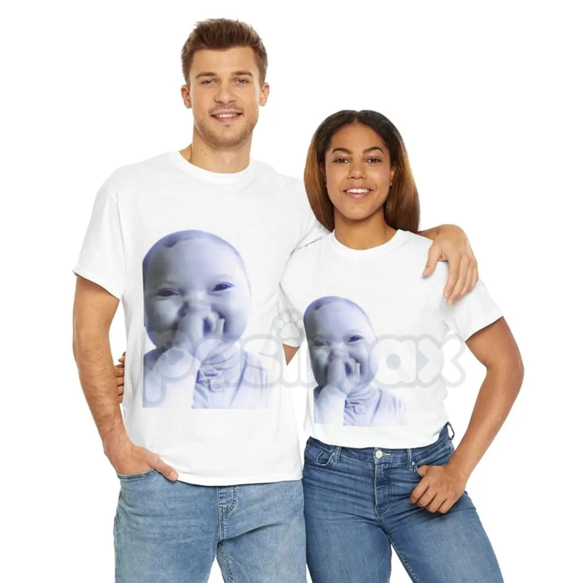 Viral AI Baby Laughing Meme Shirt - "Holding Back a Laugh" Tuff Tee, Funny Internet Culture Apparel, Relatable Humor Statement Shirt