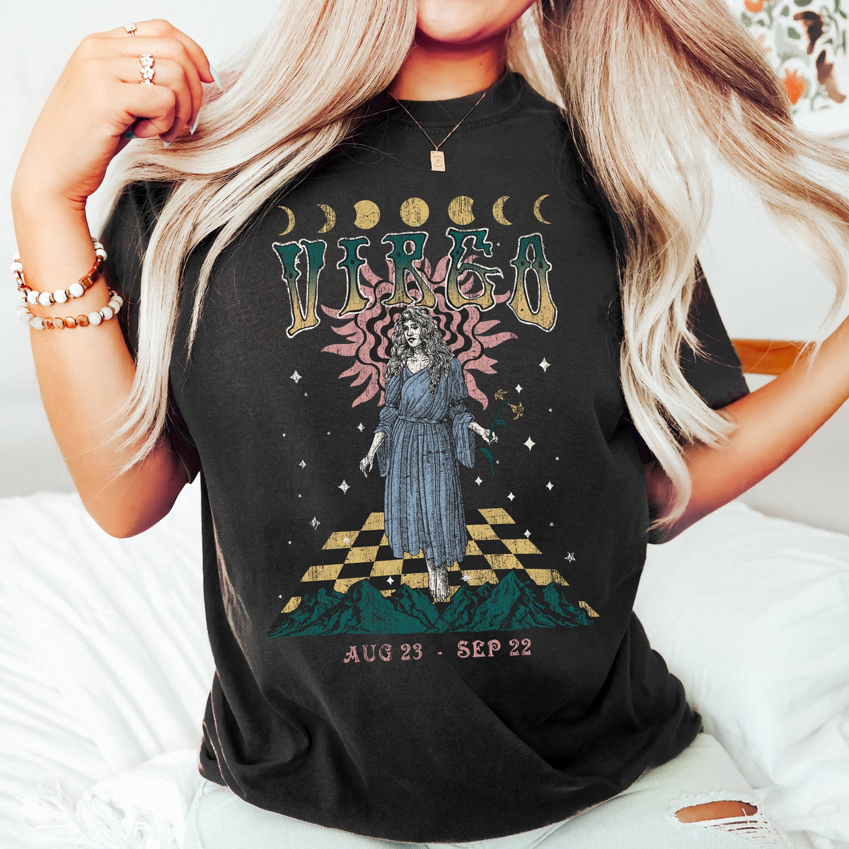 Virgo Zodiac Horoscope Astrology Celestial Signs And Planetary Alignment Comfort Colors Tee